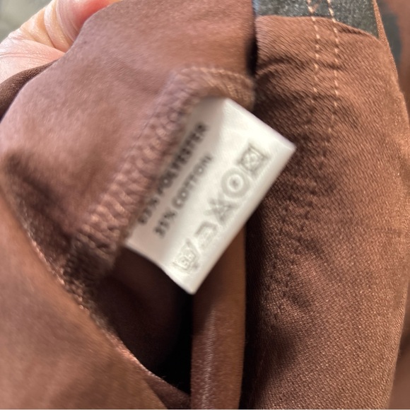 My Soul Danish Design Lagenlook Ruffle Zip Tunic Top Dress Brown Black Logo Sz M - Picture 7 of 9